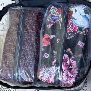 Ed Hardy Unisex 3 piece Cosmetic & Travel Toiletry Bags unopened